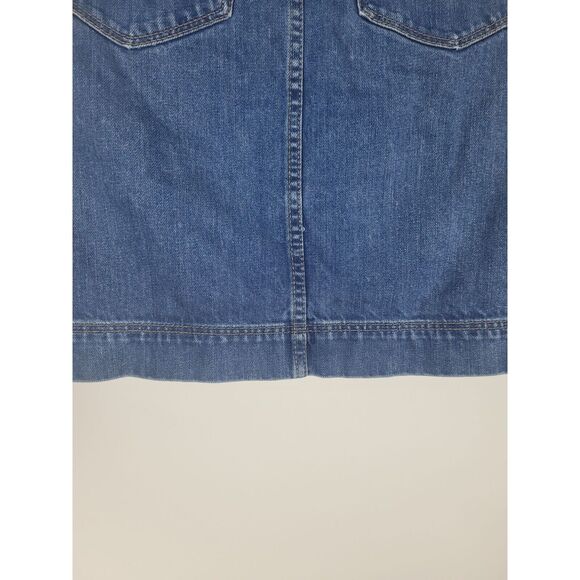 Loft Skirt 6 Womens Mid Length Medium Wash Buttonfly Pockets Summer Denim - Picture 6 of 8